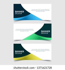 Set of Abstract Flat Banner Design Template