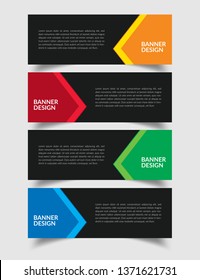 Set of Abstract Flat Banner Design Template