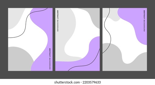 Set of abstract flat color pastel cover pages background design
