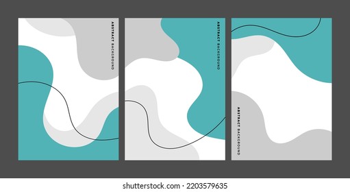 Set of abstract flat color pastel cover pages background design