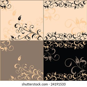 Set of abstract floral background