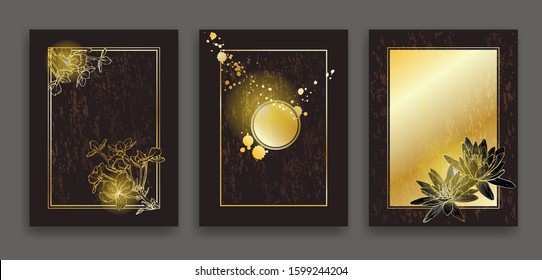 Set of abstract floral background, vector illustration