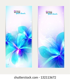 Set of abstract floral banners.