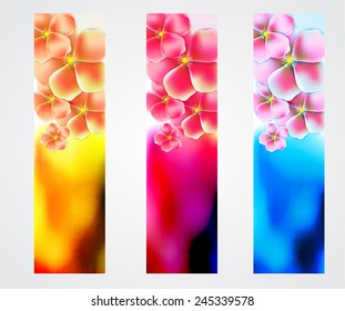 Set of abstract floral banners.