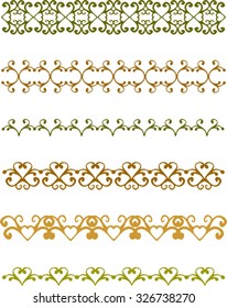 Set of abstract floral borders