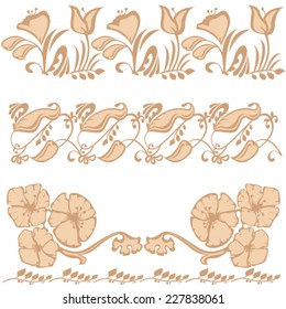set of abstract floral design backgrounds
