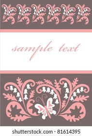 Set of Abstract floral design for book and postcard