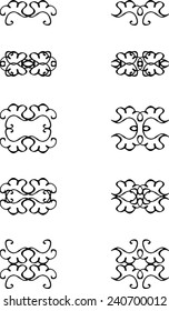 Set of abstract floral elements