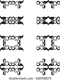 Set of abstract floral elements