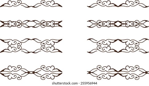 Set of abstract floral elements