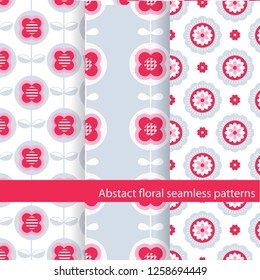 Set of abstract floral ethnic patterns for wrapping paper, scrapbook paper, wallpaper