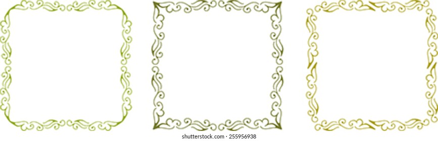 Set of abstract floral frames