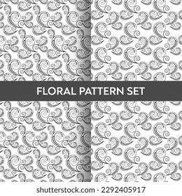 Set of abstract floral pattern background template