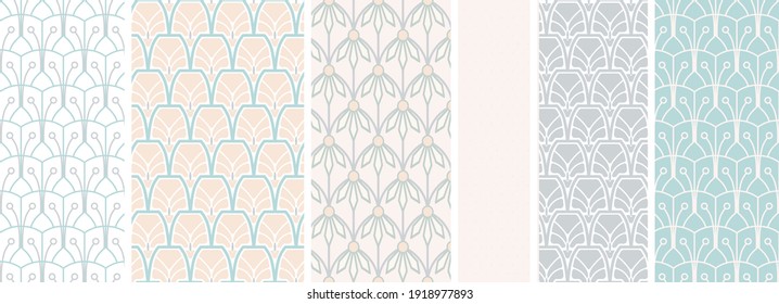 Set of abstract floral patterns for branding, merch designs, crafts, fashion, wrapping, packaging, wallpapers, fabric, textile, home decor items 