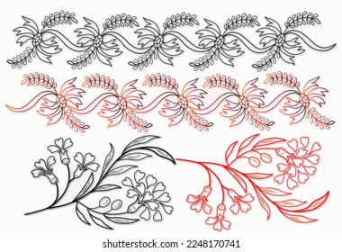 Set of abstract floral patterns. Element for design.