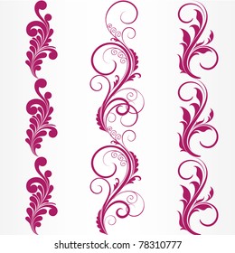 Set of abstract floral patterns. Element for design.