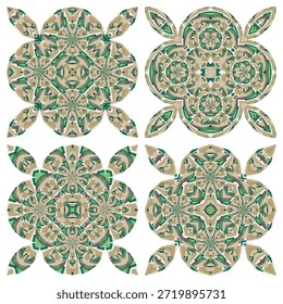 Conjunto de patrones florales abstractos, adornos, Elementos de diseño de Vector originales