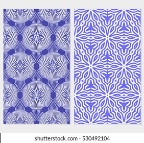 set of Abstract floral seamless pattern. geometry design. Vector. Texture for holiday cards, Valentines day, wedding invitations. red, blue, green color