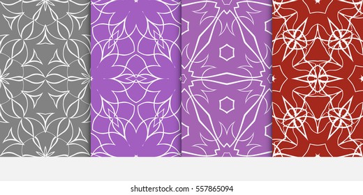 set of Abstract floral seamless pattern. geometry design. Vector. for invitation, wedding, wallpaper. color.