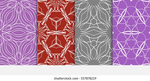 set of Abstract floral seamless pattern. geometry design. Vector. for invitation, wedding, wallpaper. color.