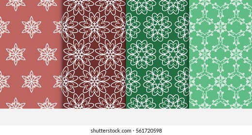 set of Abstract floral seamless pattern. geometry design. Vector. for invitation, textile, decor, fabric, wallpaper