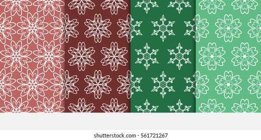 set of Abstract floral seamless pattern. geometry design. Vector. for invitation, textile, decor, fabric, wallpaper