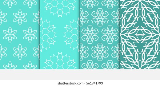 set of Abstract floral seamless pattern. geometry design. Vector. for invitation, fabric, textile, wedding, wallpaper