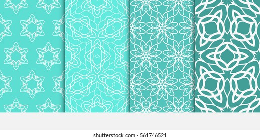set of Abstract floral seamless pattern. geometry design. Vector. for invitation, fabric, textile, wedding, wallpaper