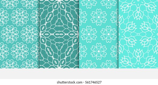 set of Abstract floral seamless pattern. geometry design. Vector. for invitation, fabric, textile, wedding, wallpaper