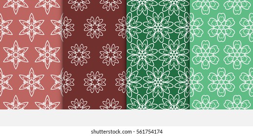 set of Abstract floral seamless pattern. geometry design. Vector. for invitation, textile, decor, fabric, wallpaper
