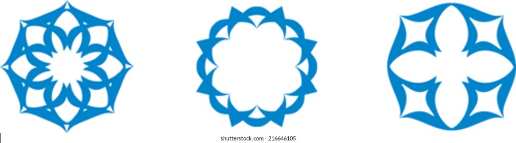 Set of abstract floral symbols