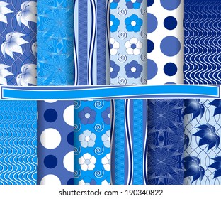 set of  abstract  floral vector paper for scrapbook 
