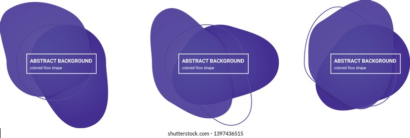 Set of abstract flow shapes background teplates in Purple-Heart, Daisy-Bush colors for banners, flyers, websites, brochures etc.