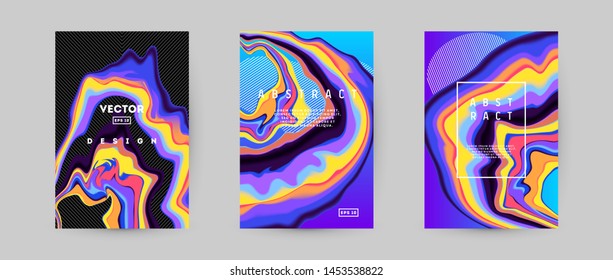 Set of abstract flow vector background. Template for the design of your logo, flyer or presentation. Vector eps10.