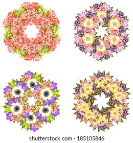 Set of abstract flower backgrounds with place for your text