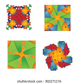 set of abstract flower feminine pattern for festive textures  and textiles