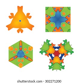 set of abstract flower feminine pattern for festive textures  and textiles