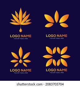 conjunto de vectores de diseño del logo de flor abstracta