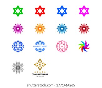 Set of Abstract flower logo icon vector design