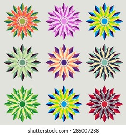 set of abstract flower symbols. vector illustration