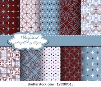 set of abstract flower vector paper for scrapbook