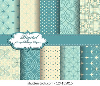 set of abstract flower vector paper for scrapbook