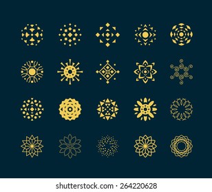 Set abstract flower vector symbols 
