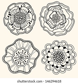 Set of abstract flowers