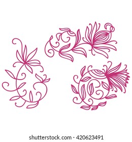 Set of abstract flowers