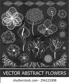 Set of abstract flowers. Vector illustration, EPS10.