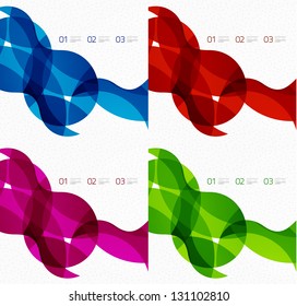 Set of abstract flowing lines modern design templates