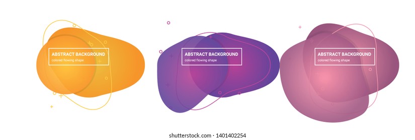 Set of Abstract flowing shapes Background Templates in Pink-Salmon, Tapestry, Medium-Red-Violet, Royal-Purple, Tree-Poppy, Sunglow Gradients Colors for Logo, Flyer, Website etc.