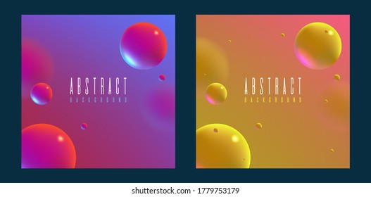 Conjunto de Fluidos Abstractos 3D A4 Fondo con Formas Líquidas Modernas . Elementos vectores aislados 