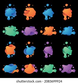 set of abstract fluid background logo design vector template